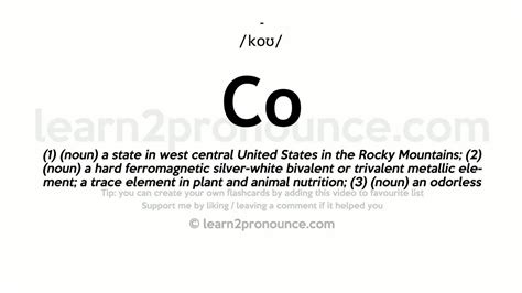 What is the meaning of co.